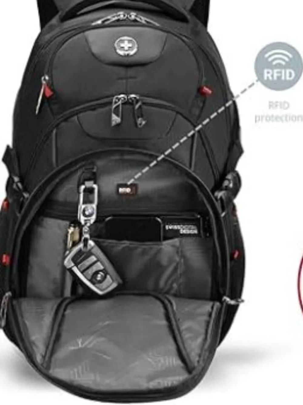 Swissdigital Design Laptop Backpack with USB Charging Port Travel Backpack NWT